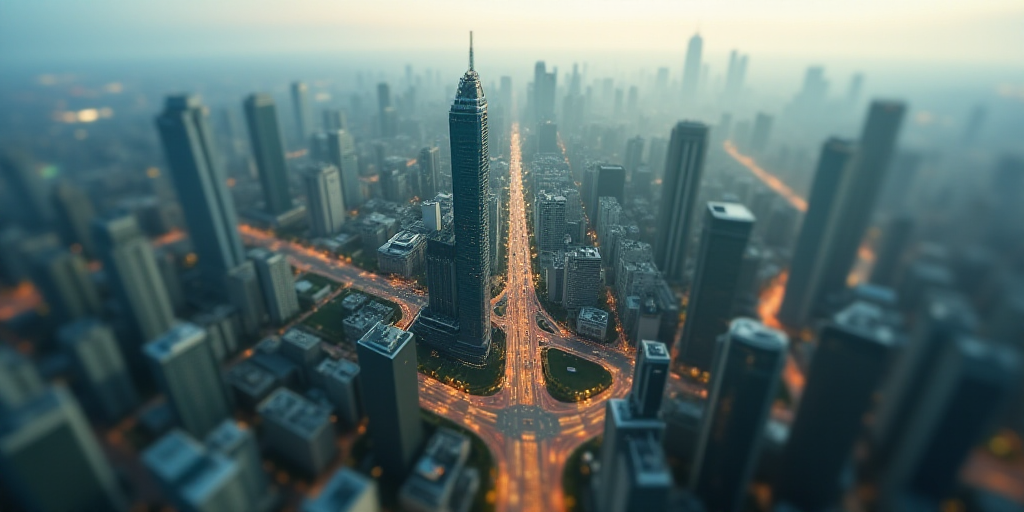 a city with a lot of tall buildings and a lot of traffic on it's sides and a lot of buildings on the