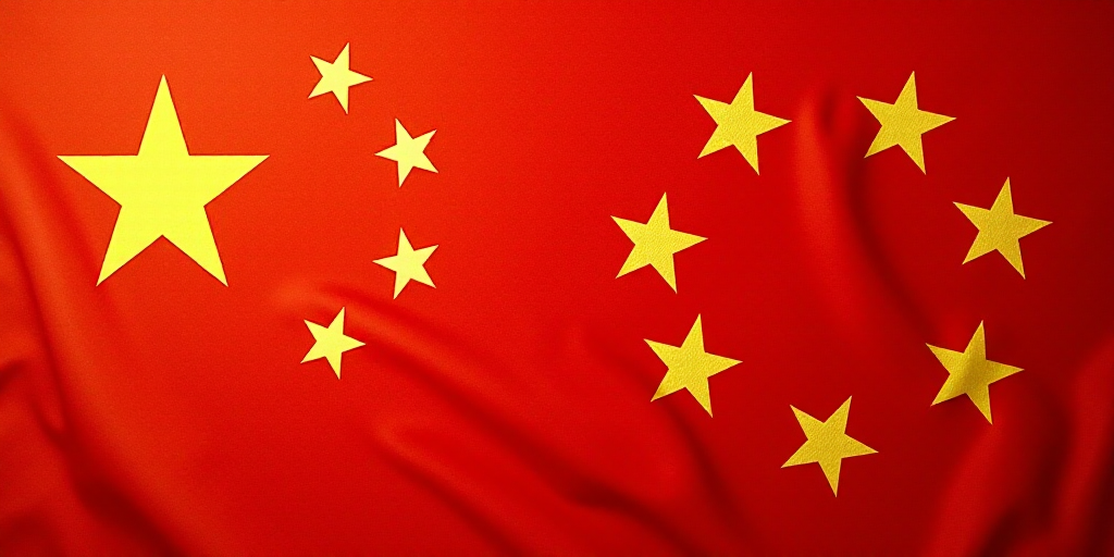 a close up of a flag with a red background and a yellow one with white stars on it and a red one wit