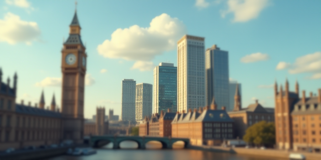 a group of tall buildings with a sky background and a few clouds in the sky above them, with a few b