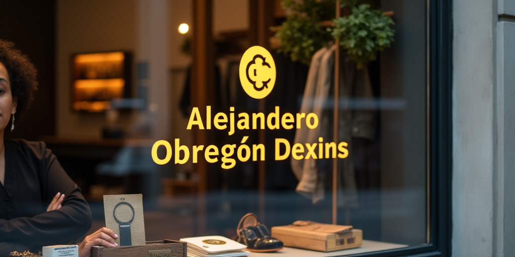 a logo for a company that sells accessories and accessories for sale in the store's storefront windo