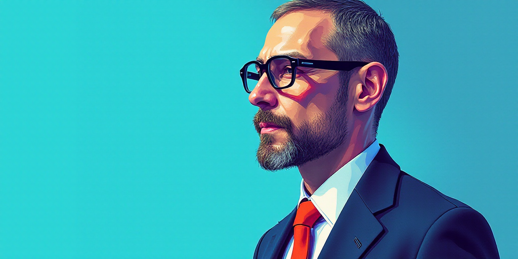 a man in a suit and glasses with a blue background and a quote from the author, fausto prettiin mund