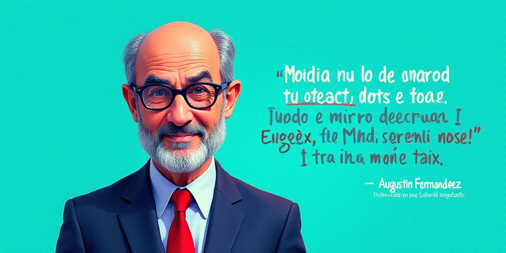 a man in a suit and glasses with a blue background and a quote from the author, fausto prettiin mund
