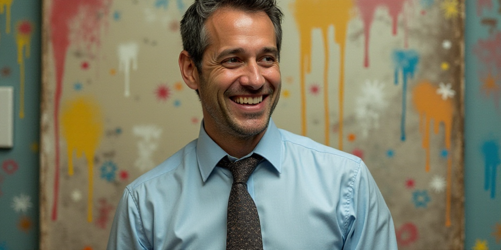 a man in a tie is smiling for the camera with a caption in spanish above him that reads, enrique cam