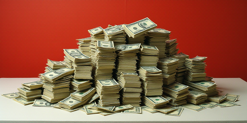 a pile of money sitting on top of a pile of bills on top of each other on a table, David Alfaro Siqu