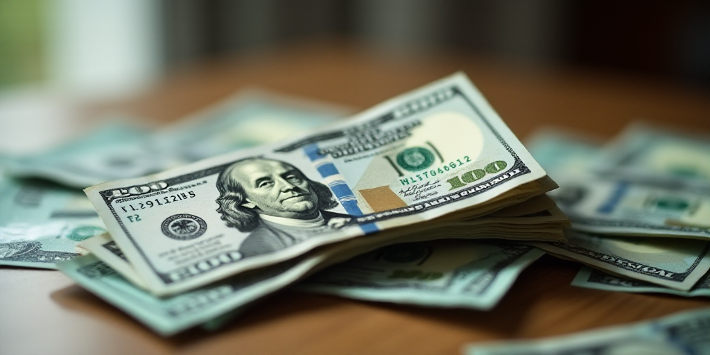 a pile of money sitting on top of a pile of bills on top of each other on a table, Aquirax Uno, macr