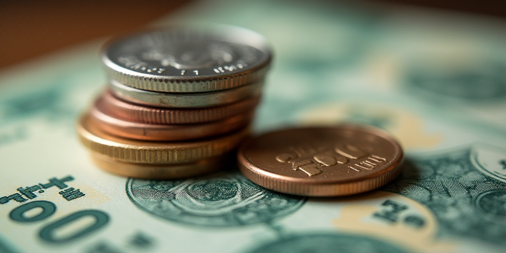 a pile of money with a penny on top of it and a coin on the bottom of the pile, Avgust Černigoj, ma
