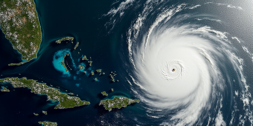 a satellite image of a hurricane in the ocean with a satellite view of the island of st thomas, and