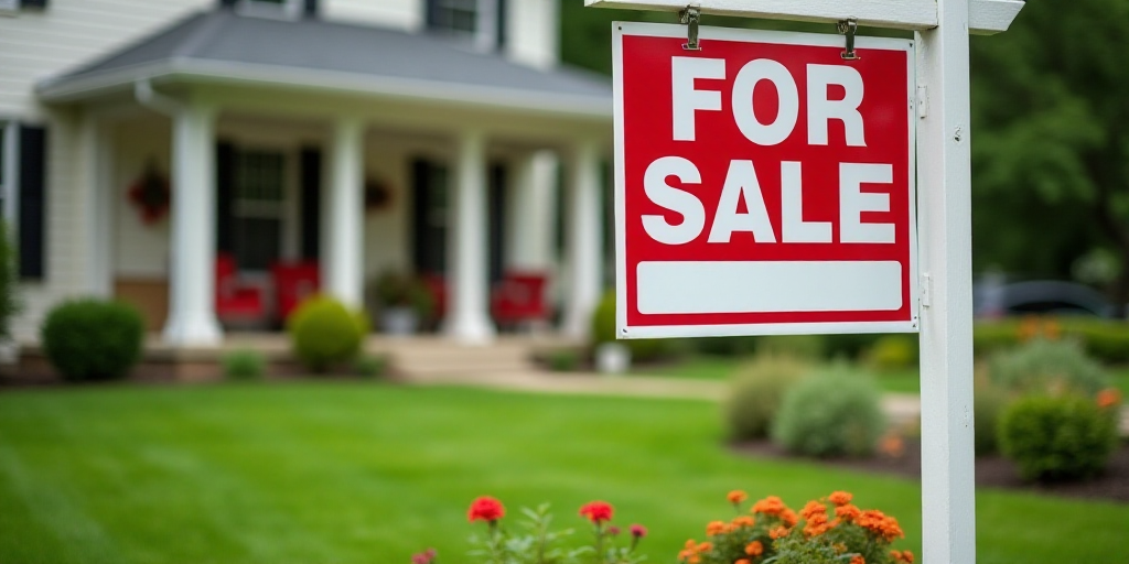 a sign for a home for sale in front of a house with a lawn and flowers in the front yard, Anne Rigne