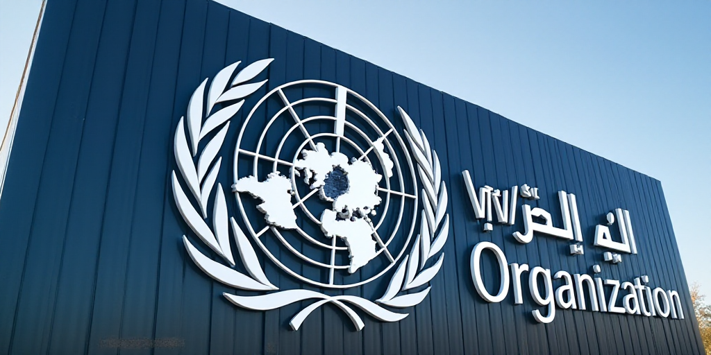 a sign that says world health organization on it's side of a building with a world map in the center