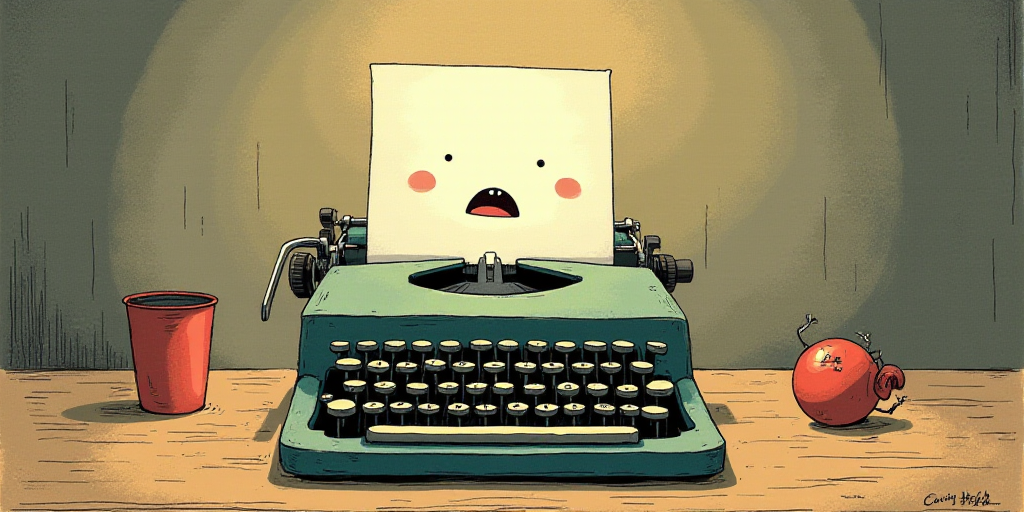 a typewriter with a face drawn on it and a caption for the words opinion and a question, Edward Otho
