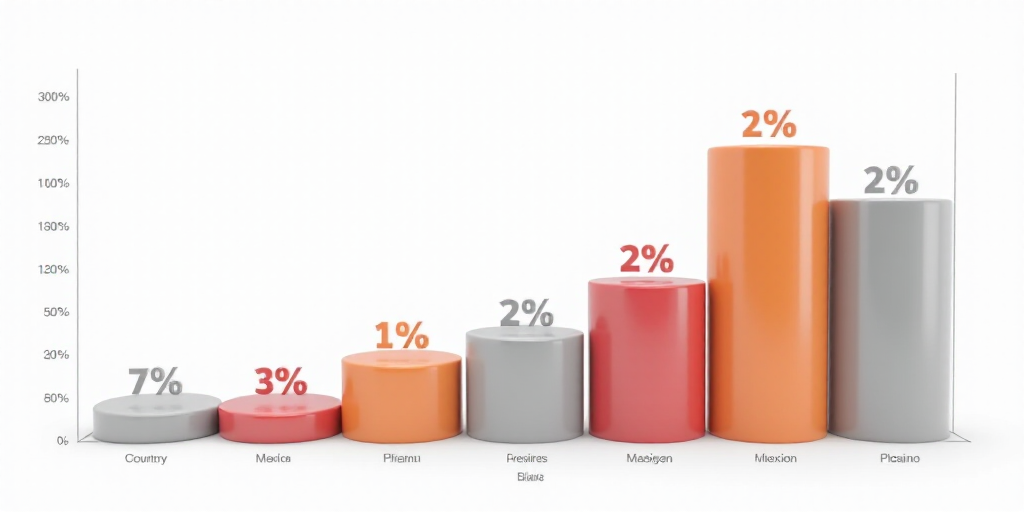 a bar graph showing the number of people in mexico and the percentage of people in the country who a