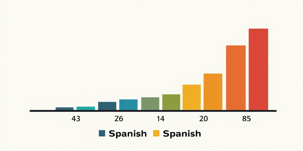 a bar graph with the number of students in spanish and spanish, and the number of students in the sp