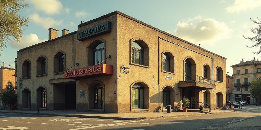 a building with a sign that says yebababa on it's side and windows on the side, Bernat Sanjuan, zabr
