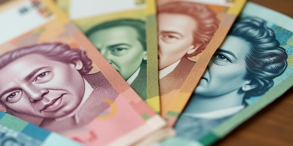 a bunch of different bills with different faces on them, all of which are different colors and sizes
