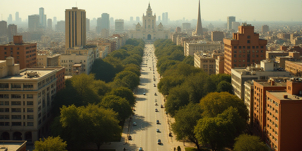 a city with a lot of tall buildings and a lot of trees in front of it and a lot of buildings, David