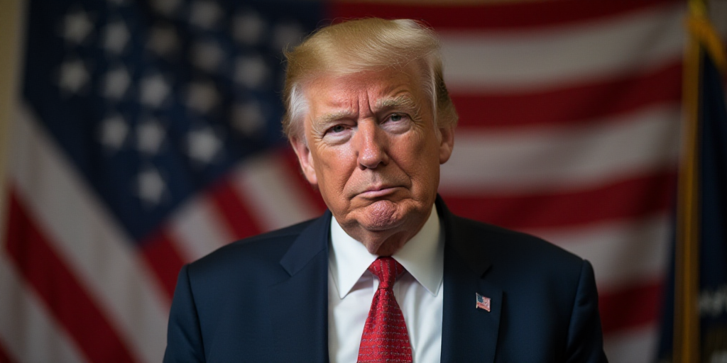 a close up of a person wearing a suit and tie with a flag in the background and a man in a suit and