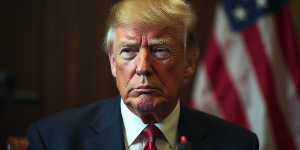 a close up of a person wearing a suit and tie with a flag in the background and a man in a suit and