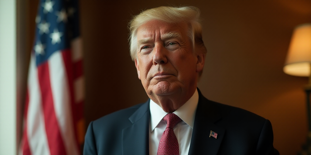 a close up of a person wearing a suit and tie with a flag in the background of a room, Donald Roller