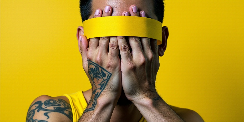 a collage of images with a person holding a yellow ribbon in front of them and a man covering his fa