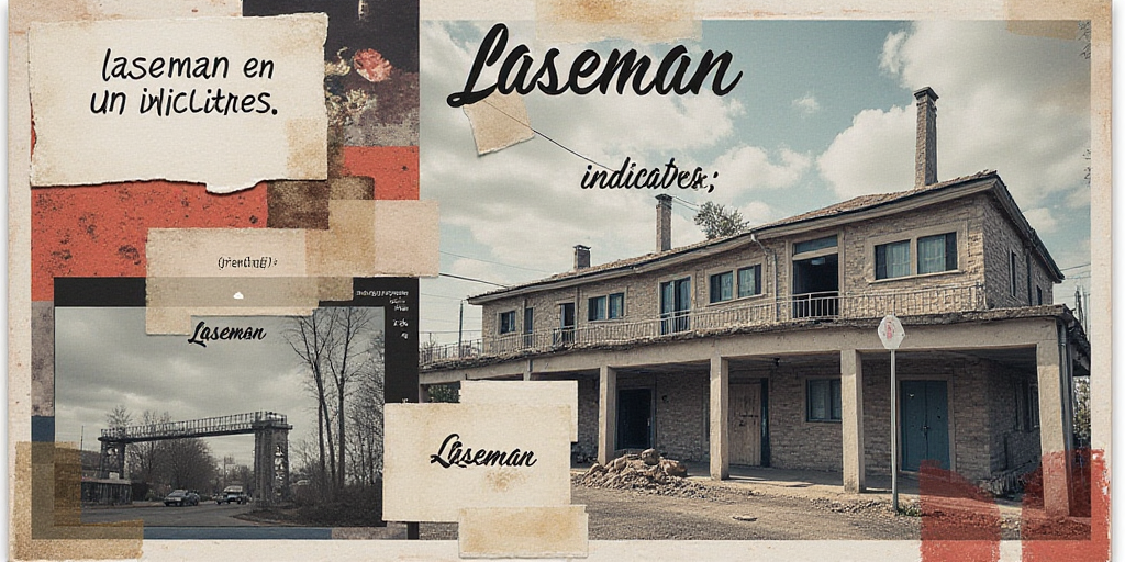 a collage of images with the words laseman en indicateres on them and a picture of a building, Diego