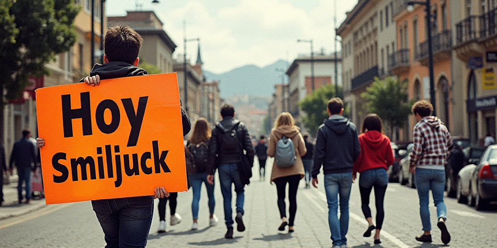 a collage of photos of people walking and walking down a street with a sign that says hoy smiljuck,