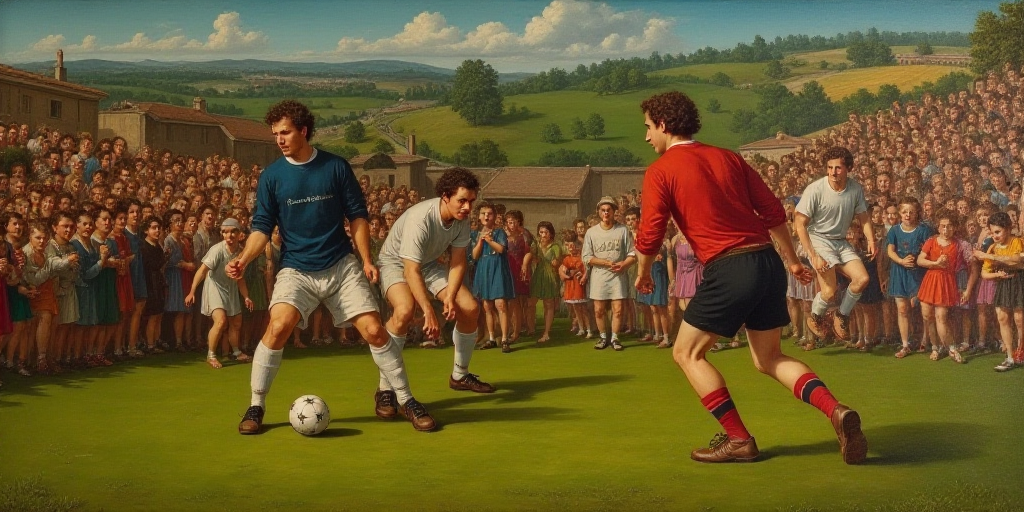 a group of men playing a game of soccer on a field with a crowd watching them from the stands, Estua