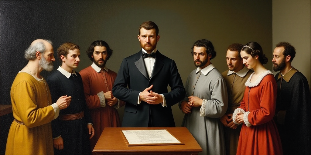 a group of people standing around a table with a plaque in front of them and a man in a suit, Diego