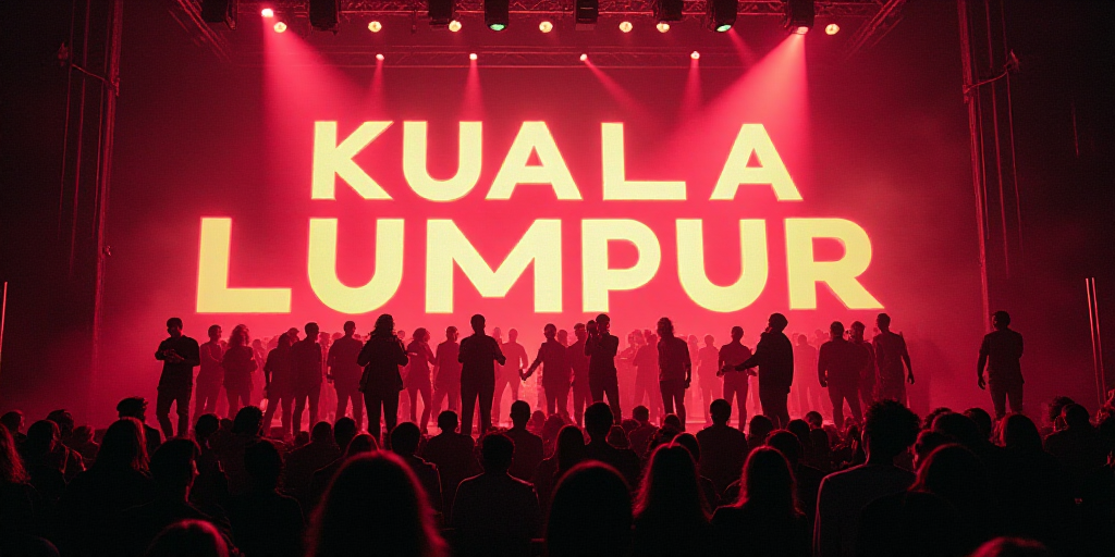 a group of people standing on a stage with a sign behind them that says kuala lumpur 202, Adam Dario