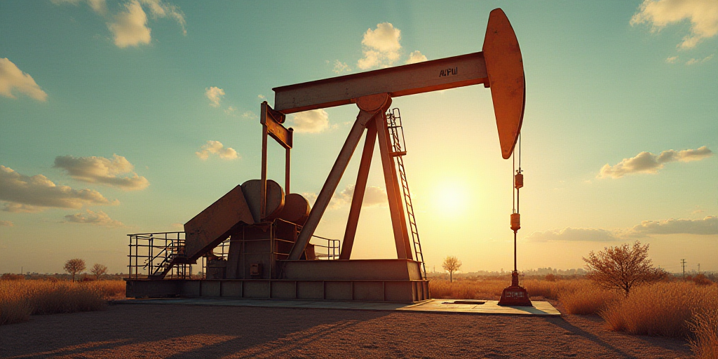 a large oil pump with the sun shining through it's windows and a ladder going up to it, Andries Stoc