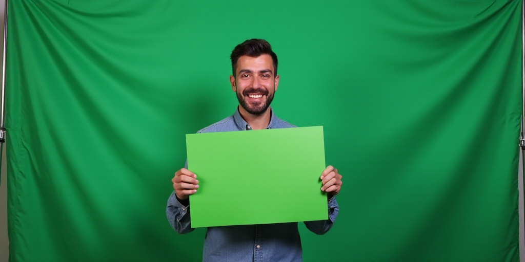a man holding a sign in front of a green banner with a man holding a sign in front of him, Ceferí O