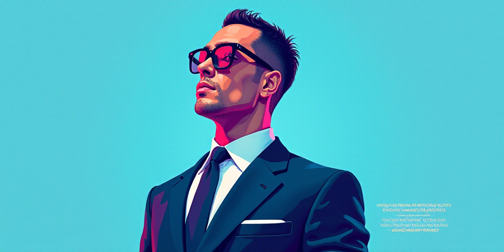 a man in a suit and glasses with a blue background and a quote from the author, fausto prettiin mund