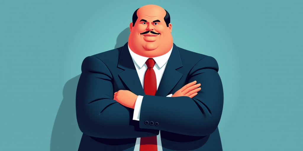 a man in a suit and tie with his arms crossed and his arms crossed, with a blue background, Fernando