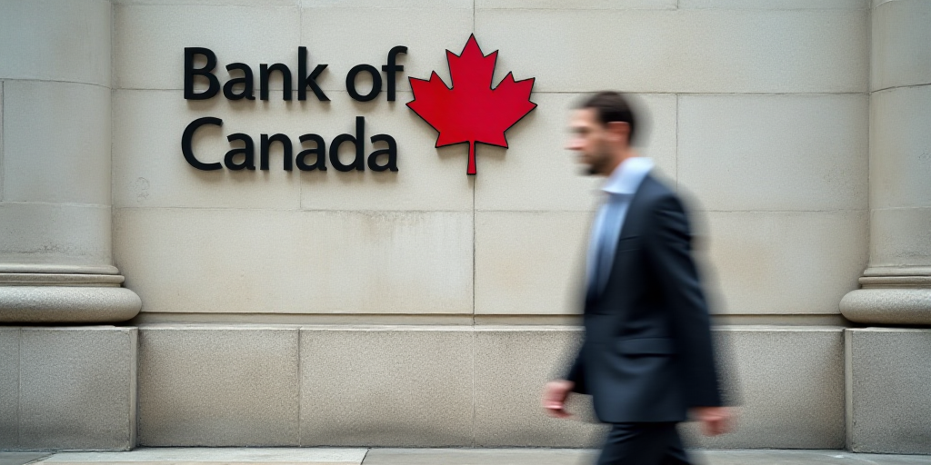 a man in a suit walks past a bank of canada sign on a building wall in washington, dc, Esther Blaiki