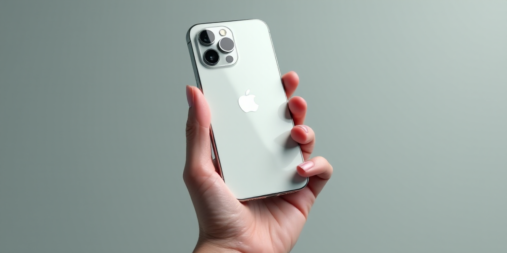 a person holding a white cell phone in their hand with a camera on it's back side and a camera on th