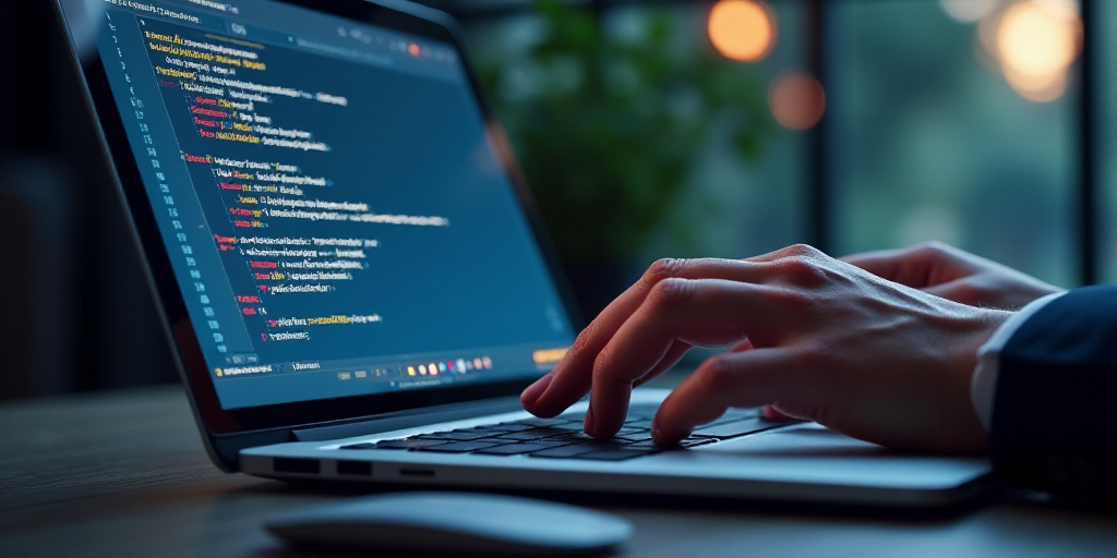 a person using a laptop computer with a mouse on their keyboard and a hand on the keyboard of the la
