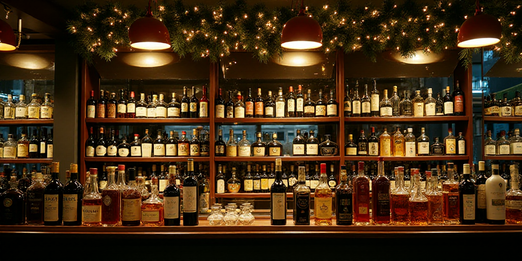 a store filled with lots of bottles of alcohol and wine bottles on display in front of a mirror and