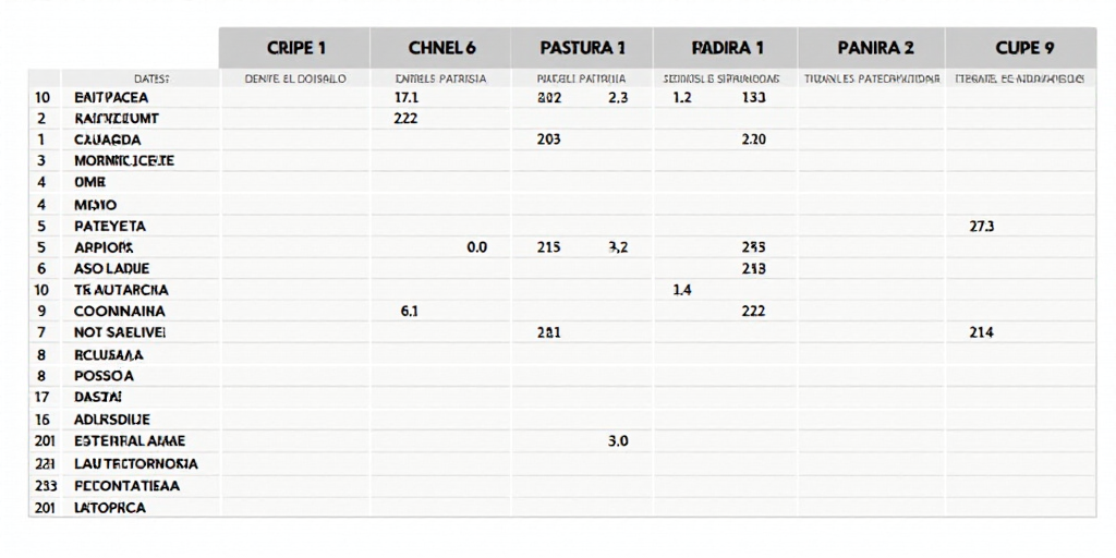 a table with numbers and dates for different countries in spanish and english, and a list of dates f