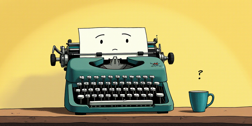 a typewriter with a face drawn on it and a caption for the words opinion and a question, Edward Otho