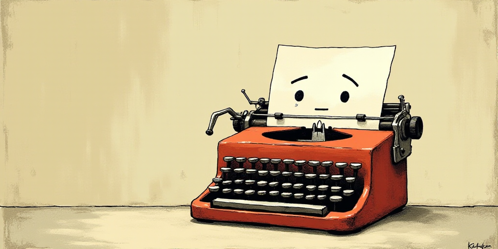 a typewriter with a face drawn on it and a caption for the words opinion and a question, Edward Otho