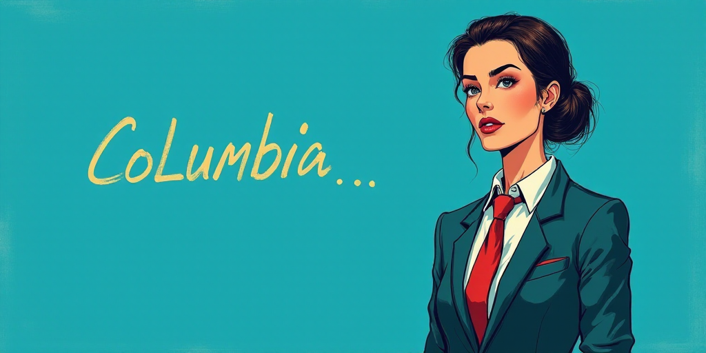 a woman in a suit and tie standing in front of a blue background with the words, opinion lilana alva