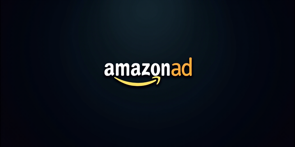 the amazon ad logo on a dark background with the amazon logo in the middle of the image and the amaz