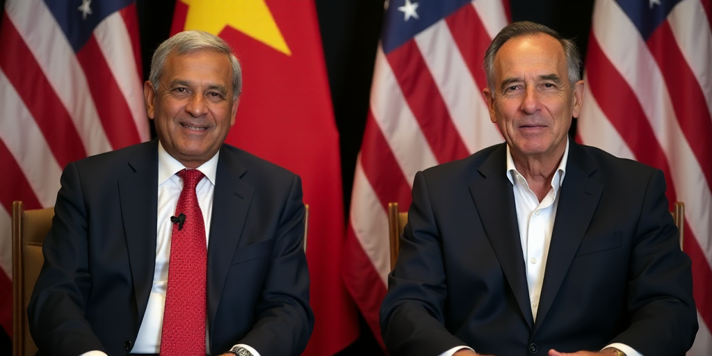 two men sitting in chairs in front of flags of the united states and the united states of america, o