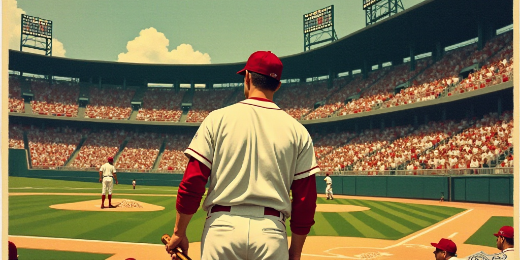 a baseball player holding a bat in front of a crowd of people in the stands at a baseball game, Edwi