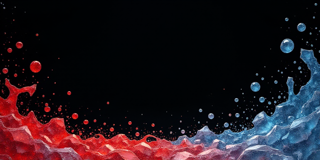 a black background with a red and blue pattern and a red and white pattern on the bottom of the imag