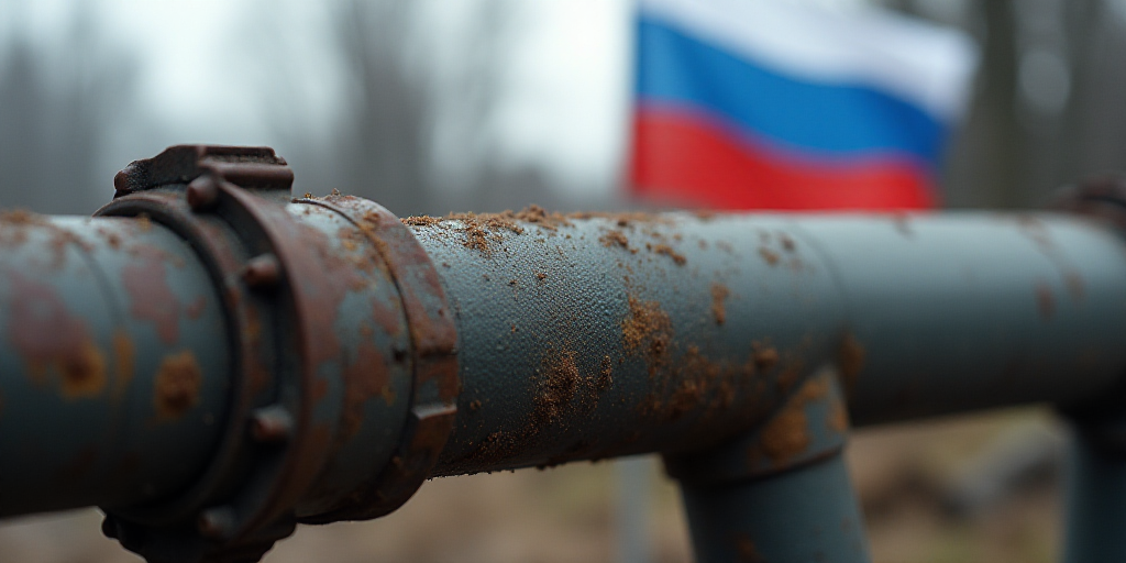 a close up of a pipe with a flag in the background of it and a flag in the foreground, Boris Vladimi