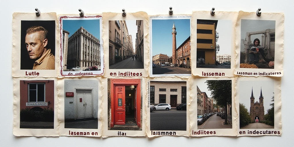 a collage of images with the words laseman en indicateres on them and a picture of a building, Diego