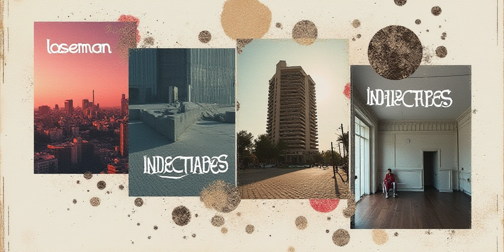 a collage of images with the words laseman en indicateres on them and a picture of a building, Diego