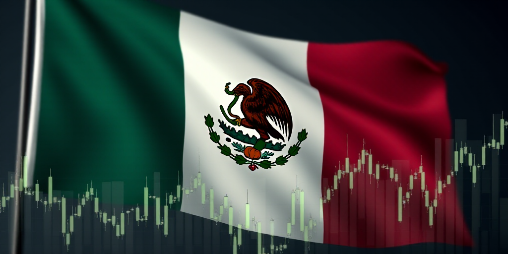 a flag of mexico and a stock chart with a flag of mexico in the background of the flag of mexico, Ed