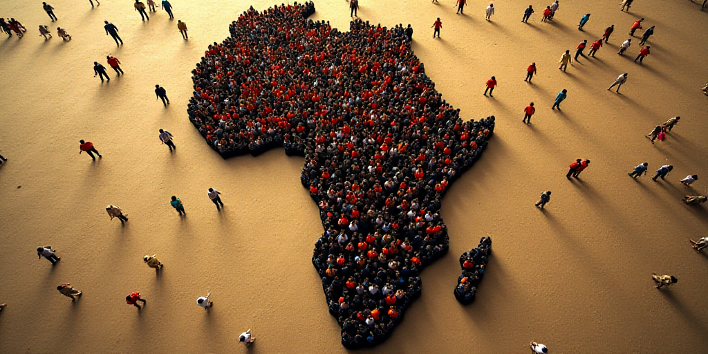 a large group of people gathered together in the shape of a map of africa, africa, africa, africa, A
