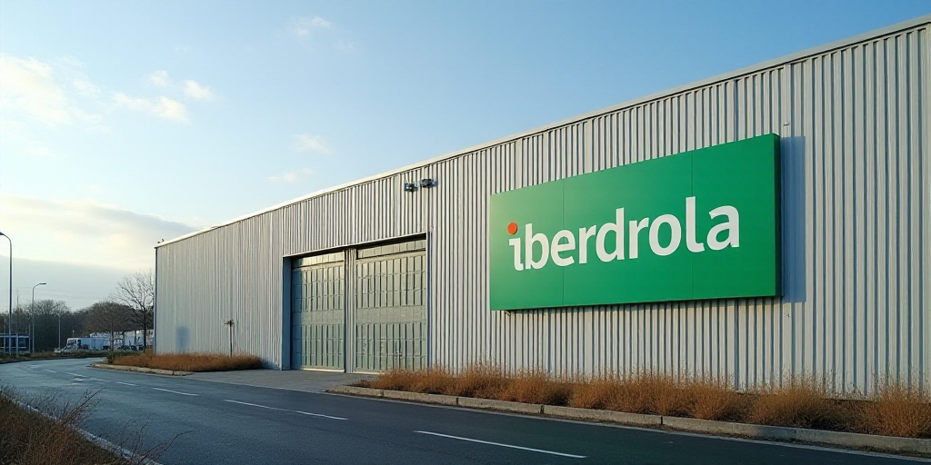 a large sign that is on the side of a building with a large sign on it that says iberdrola, Carles D